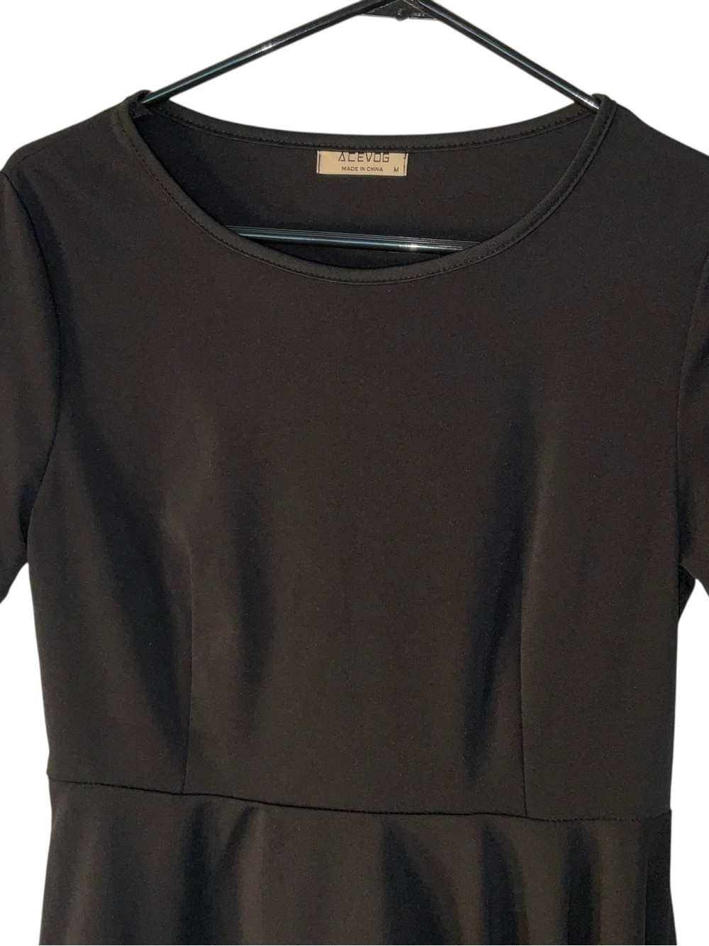 Acevog Black Short-Sleeve Asymmetric Peplum Top - Picture 3 of 6